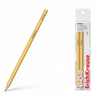 Набор чернографитных карандашей 4 штуки ErichKrause "Amber", HB, грифель d=2.2 мм, дерево, шестигранных, в пакете, жёлтый корпус - фото 3929997