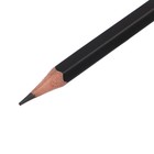 Набор чернографитных карандашей с ластиком 4 штуки ErichKrause "Jet Black", HB, грифель d=2.2 мм, дерево, шестигранных в пакете, чёрный корпус - Фото 3