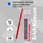 Карандаш чернографитных ErichKrause "Deep Classic triangular", НВ, грифель d=2,2 мм, дерево, трехгранный, в тубусе, микс - фото 322218579