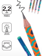 Карандаш чернографитный ErichKrause "Tropical", НВ, грифель d=2,2 мм, дерево, круглый, в тубусе, микс (комплект 42 шт) - фото 32651374