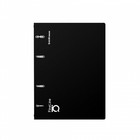 Тетрадь на кольцах А5 100 листов клетка ErichKrause IQ FineLine Classic пластиковая обложка черная, блок офсет 80 г/м², белизна 100%, микс - фото 321513297