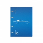 Тетрадь на кольцах А5 100 листов клетка ErichKrause IQ FineLine Mirage пластиковая обложка синяя, блок офсет 80 г/м², белизна 100% микс - фото 9665347