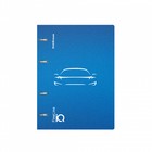 Тетрадь на кольцах А5 100 листов клетка ErichKrause IQ FineLine Mirage пластиковая обложка синяя, блок офсет 80 г/м², белизна 100% микс - фото 9665349