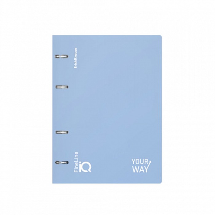 Тетрадь на кольцах А5 100 листов клетка ErichKrause IQ FineLine Symbol пластиковая обложка голубой, блок офсет 80 г/м², белизна 100% микс