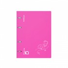Тетрадь на кольцах А5 100 листов клетка ErichKrause IQ FineLine Silhouette пластиковая обложка розовый, блок офсет 80 г/м², белизна 100% микс - фото 9665371