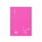 Тетрадь на кольцах А5 100 листов клетка ErichKrause IQ FineLine Silhouette пластиковая обложка розовый, блок офсет 80 г/м², белизна 100% микс - Фото 3