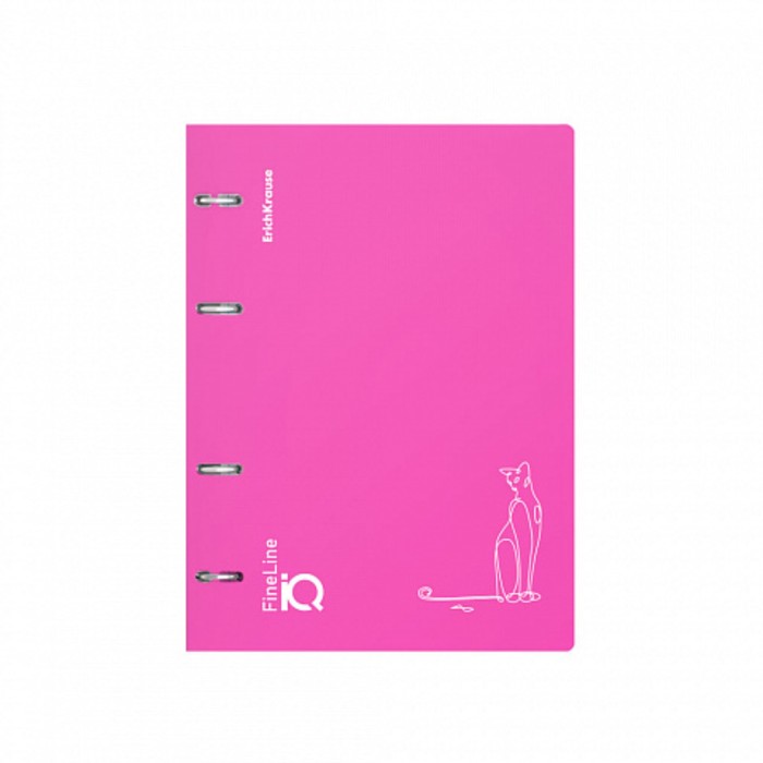 Тетрадь на кольцах А5 100 листов клетка ErichKrause IQ FineLine Silhouette пластиковая обложка розовый, блок офсет 80 г/м², белизна 100% микс