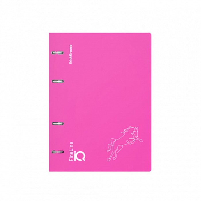 Тетрадь на кольцах А5 100 листов клетка ErichKrause IQ FineLine Silhouette пластиковая обложка розовый, блок офсет 80 г/м², белизна 100% микс
