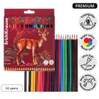 Карандаши цветные 24 цвета ErichKrause Safari, дерево, трёхгранные, с европодвесом - Фото 1