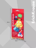 Карандаши акварельные 12 цветов ErichKrause Jolly Friends, дерево, шестигранные с кисточкой, европодвес - Фото 3