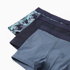 Набор детских трусов боксеры (3 шт), цвет голубой/синий/камуфляж, рост 98-104 - фото 24076452