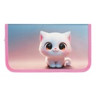 Пенал школьный, 1 секция, 11.5×20.5×3 см «Котик белый» - Фото 2