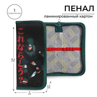 Пенал школьный, 1 секция, 9×19.5×2.5 см «Аниме боец»