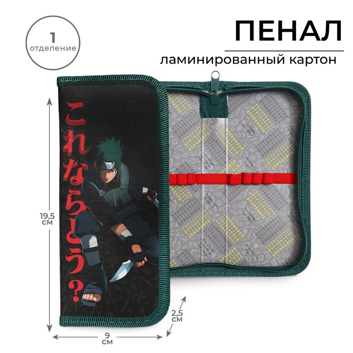 Пенал школьный, 1 секция, 9×19.5×2.5 см «Аниме боец» - Фото 1