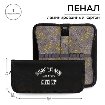 Пенал школьный, 1 секция, 9×19.5×2.5 см «Победитель»