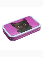 Пенал школьный, 2 секции, 12.5×20.5×4 см «Котик черный» - Фото 3