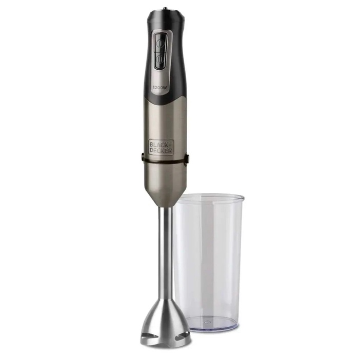 

Блендер Black+Decker BXHBA1200E, погружной, 1200 Вт, 0.5/0.8 л, 20 скоростей, чёрный
