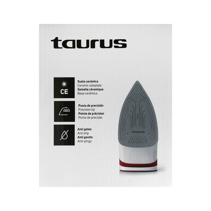 Утюг Taurus Atlantida 3000, керамическая подошва, 3000 Вт, 45 г/мин, 290 мл, бело-красный