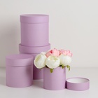 Набор шляпных коробок 4 в 1 "Светлая сирень" 20 × 20 х 20 ‒13 × 13 см - Фото 1