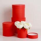 Набор шляпных подарочных коробок 4 в 1 «Красный», 20×20 ‒11×11 см - Фото 2