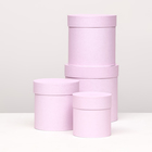 Набор шляпных коробок  4 в 1 "Нежно-розовый", 20 × 20 ‒13 × 13 см - фото 9721796