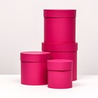 Набор шляпных подарочных коробок 4 в 1 «Малина», 20×20 ‒13×13 см - Фото 2