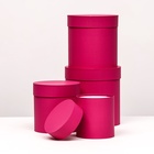 Набор шляпных подарочных коробок 4 в 1 «Малина», 20×20 ‒13×13 см - Фото 4