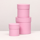 Набор шляпных коробок  3 в 1 "Розовый", 15 х 15  - 13 х 13 см - фото 321514003
