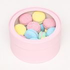 Подарочная коробка круглая «Нежность», розовый перламутр, завальцованная с окном, 18×10 см - Фото 2