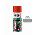 Аэрозольная краска эмаль KUDO универсальная серая RAL 7040, 520 мл - Фото 1