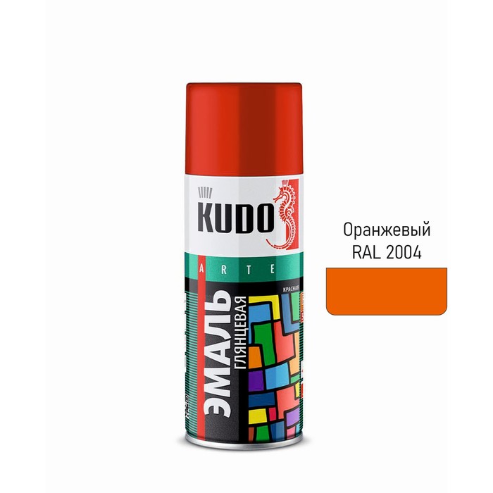 

Аэрозольная краска эмаль KUDO универсальная оранжевая RAL 2004, 520 мл