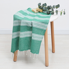 Полотенце - пештемаль пляжное LoveLife Boston, 75×170 см, 190 г/м², зелёное - Фото 1