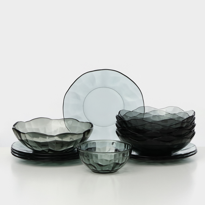 Набор стеклянной посуды BLACK DIAMOND, 14 предметов - Фото 1
