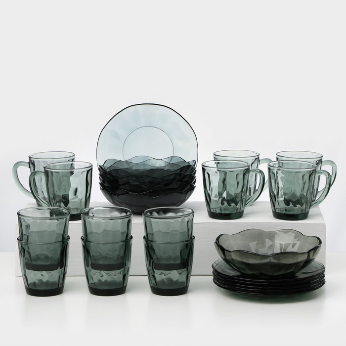 Набор стеклянной посуды BLACK DIAMOND, 25 предметов - Фото 1