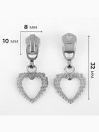 Бегунок для металлической молнии, №3», «Сердце», 10 шт., цвет никель - Фото 2