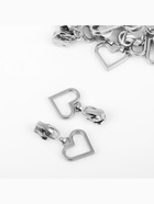 Бегунок для металлической молнии, №3, «Сердце», 10 шт., цвет никель - Фото 3