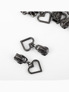 Бегунок для металлической молнии, №5, «Сердце», 10 шт., цвет чёрный никель - Фото 3