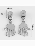 Бегунок для металлической молнии, №3, «Ладонь», 10 шт., цвет никель - Фото 3