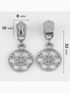 Бегунок для металлической молнии, №3, «Снежинка», 10 шт., цвет никель - Фото 2