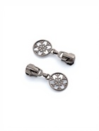 Бегунок для металлической молнии, №5, «Снежинка», 10 шт., цвет чёрный никель - Фото 4