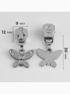 Бегунок для металлической молнии, №5, «Бабочка», 10 шт., цвет никель - Фото 3