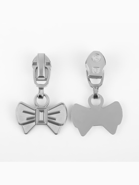 Бегунок для молнии «Спираль», №3, «Бант», 10 шт., цвет никель (комплект 2 шт)