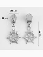 Бегунок для молнии «Спираль», №7, «Штурвал», 10 шт., цвет никель - Фото 3