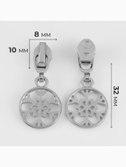 Бегунок для молнии «Спираль», №3, «Снежинка», 10 шт., цвет никель - Фото 2