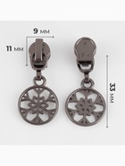 Бегунок для молнии «Спираль», №5, «Снежинка», 10 шт., цвет чёрный никель - Фото 2