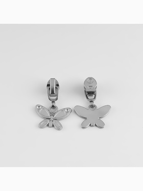 Бегунок для молнии «Спираль», №3, «Бабочка», 10 шт., цвет никель (комплект 2 шт)