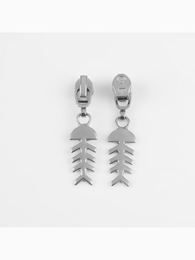 Бегунок для молнии «Спираль», №3, «Рыба», 10 шт., цвет никель (комплект 2 шт)