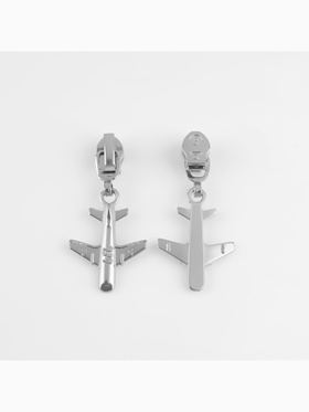 Бегунок для молнии «Спираль», №3, «Самолёт», 10 шт., цвет никель (комплект 2 шт)