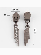 Бегунок для молнии «Спираль», №5, «Стразы», цвет чёрный никель - Фото 2