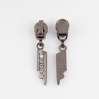 Бегунок для молнии «Спираль», №5, «Стразы», цвет чёрный никель - Фото 3